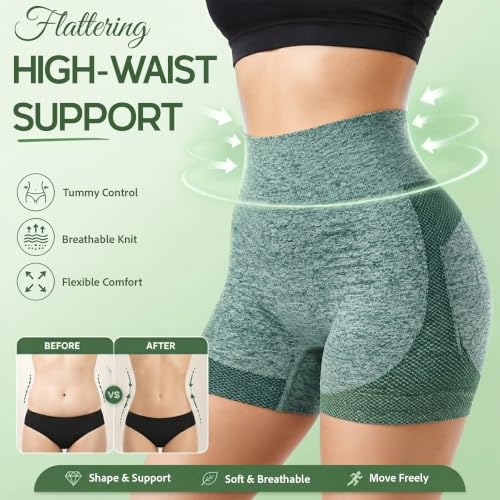 Image of Shoppy Villa Women's Yoga Shorts Spandex|Shapewear Shorts for Women |High Waisted Booty Scrunch Shorts| Workout Shorts for Women