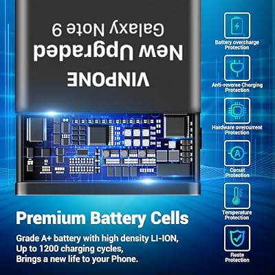 SHENMZ Galaxy Note 9 Battery, (2026 New Upgraded) High Capacity 7600mAh EB-BN965ABU Li-Polymer Replacement Battery for Galaxy Note 9 N9600 N960F Phone Battery with Repair Tool Kit