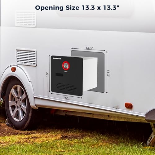 Image of CAMPLUX RV Water Heater Door 15 x 15 Inches, RV Water Heater Access Cover for 4 /6 Gallons RV Tank Water Heater, Black