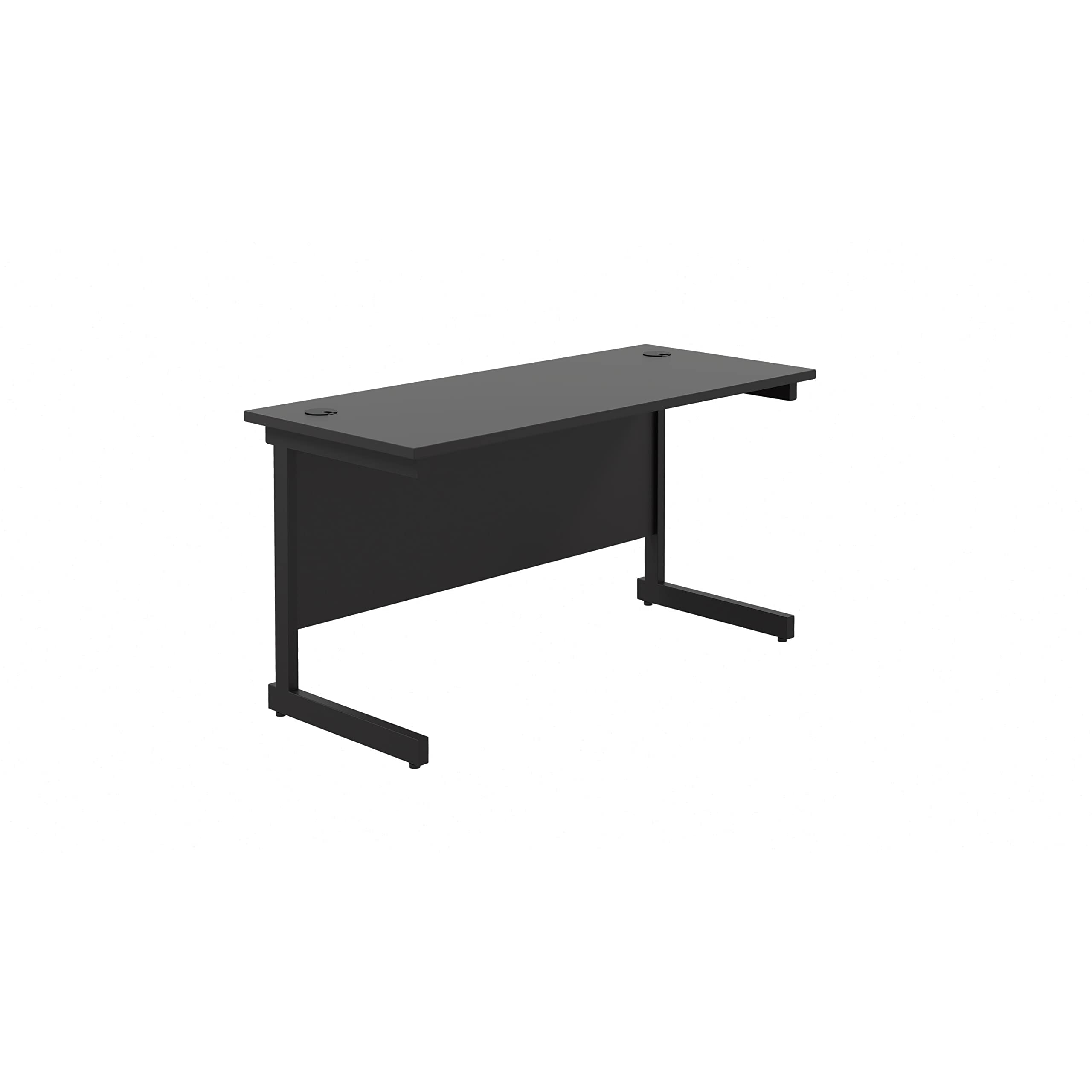Office Hippo Heavy Duty Rectangular Cantilever Desk - Home Office Table + Integrated Cable Ports, PC Desk - 5 Yr Warranty - Silver Frame/Oak Top, 120cm x 80cm — view 22