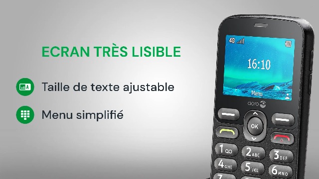 Doro 2880, mobiele telefoon voor senioren zonder abonnement, eenvoudige mobiele telefoon met grote toetsen en noodoproepfunctie [not_Machine_Specificatie