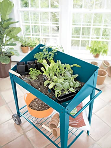 Gardeners-Supply-Company-Demeter-Metal-Potting-Bench-with-Wheels-Heavy-Duty-Outdoor-Garden-Work-Table-Workbench-Workstation-with-Side-Metal-Sidewalls-Best-for-Seed-Starter-Planting-Transplants Gardeners Supply Company Demeter Metal Potting Bench with Wheels Heavy Duty Outdoor Garden Work Table Workbench Workstation with Side Metal Sidewalls Best for Seed Starter Planting Transplants