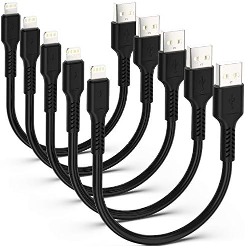 Short Charger Cable [5 Pack MFi Certified 0.2M] Lightning Lead