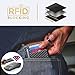 Travelambo Front Pocket Minimalist Leather Slim Wallet RFID Blocking Carbon Fiber Texture(Black)
