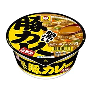 マルちゃん カップ麺 黒い豚カレーうどん 87g×12個 1,264円（105.3円/個）！プライム会員は送料無料！
