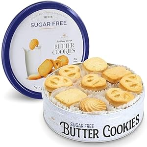 Sugar Free Butter Cookies 36 Count Traditional Danish Cookies, Premium Assorted Shortbread cookies for Diabetics (1 Pk, 11 Ounce)