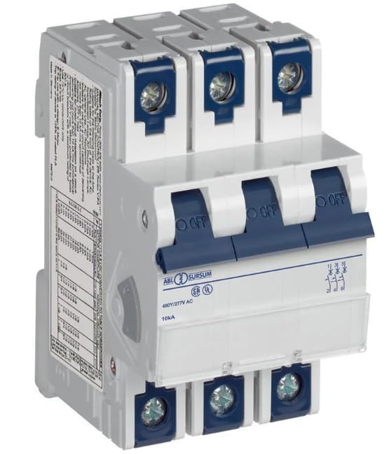 3E10UM, Circuit Breaker, Thermal Magnetic, 10A, 3 Pole, E Trip, Ring Tongue, V-EA Series