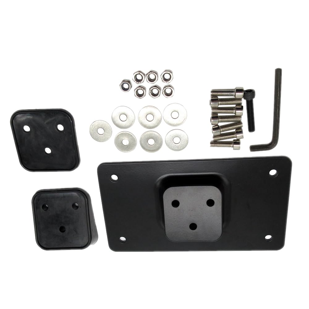 Baceyong Kit de support de plaque d'immatriculation pour H&arl-ey Big Twins Dynas Sportsters ou tout modèle avec un boulon à 3 trous similaire à 1973+ Convient pour plaque d'immatriculation jusqu'à