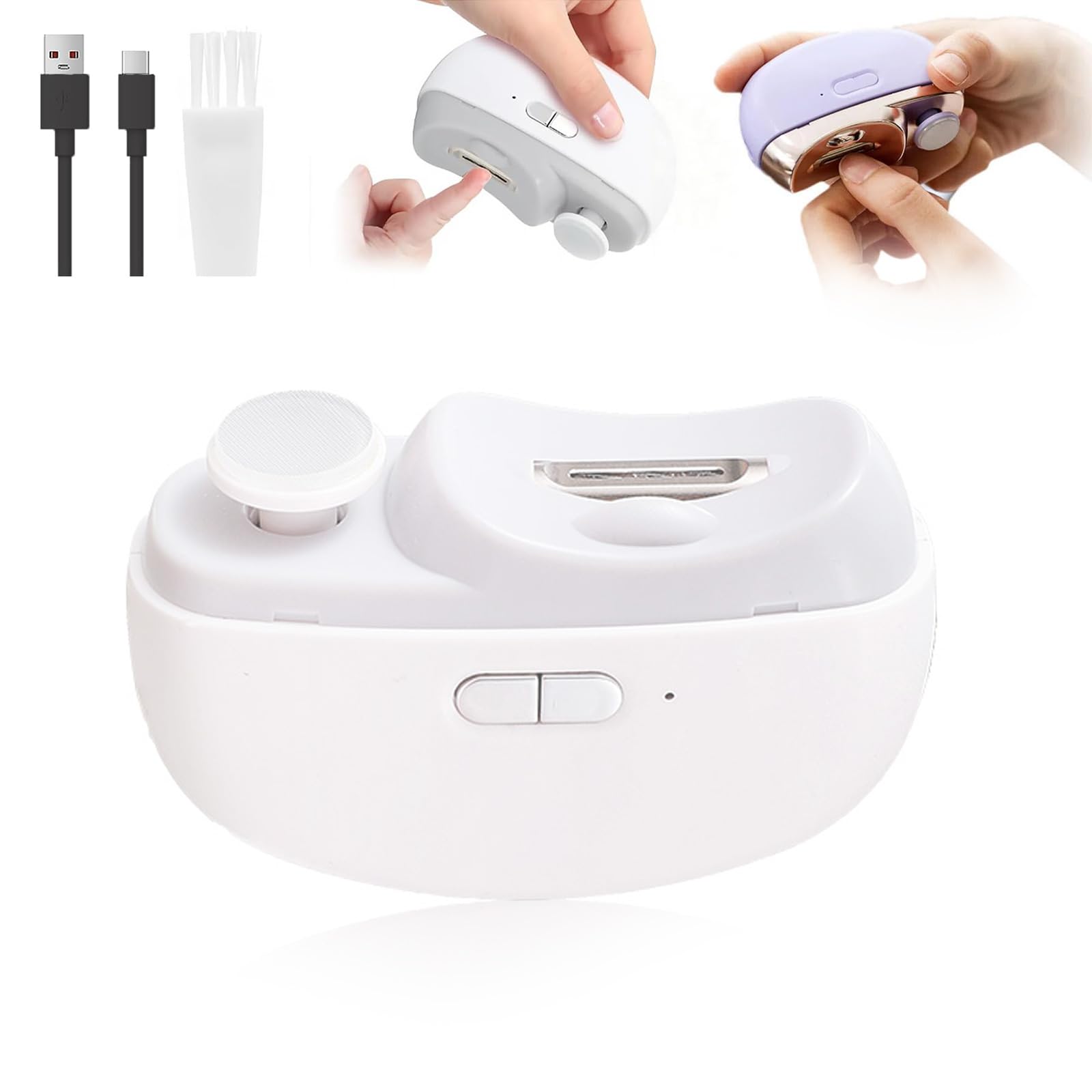 Electric Nail Clipper 2 in 1 Electric Automatic Nail Clippers for Seniors and Adults Baby Easy Clip Nail