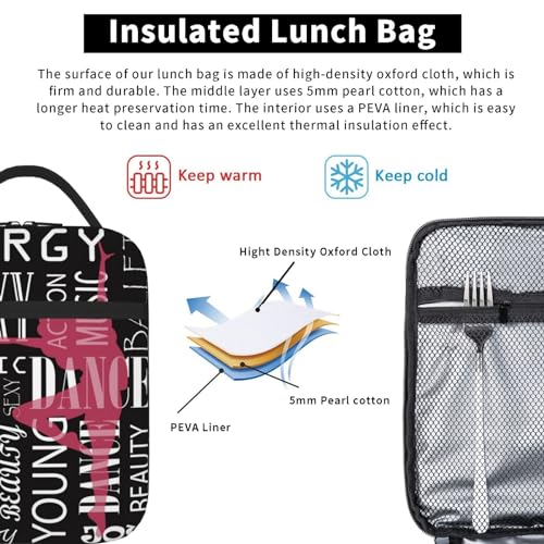 Uqaztuas Ballet Dancer Lunch Box For Boys Girls,Reusable Insulated Lunch Bag Thermal Lunch Kit Lunch Tote Bag For Men Women Work Picnic thumb #4