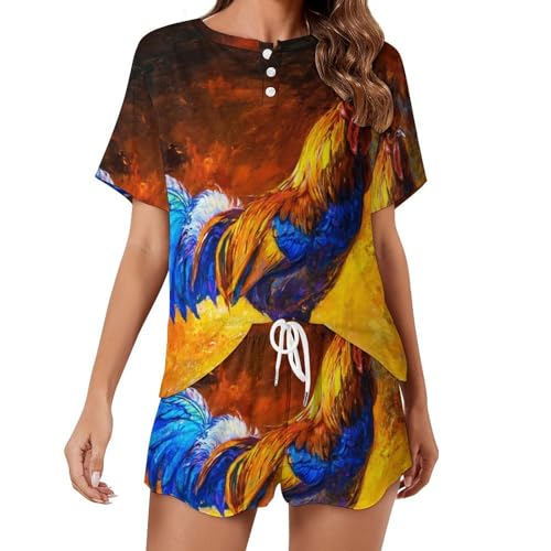 Ensemble de pyjama pour femme Coq sleepwear d'été à manches courtes