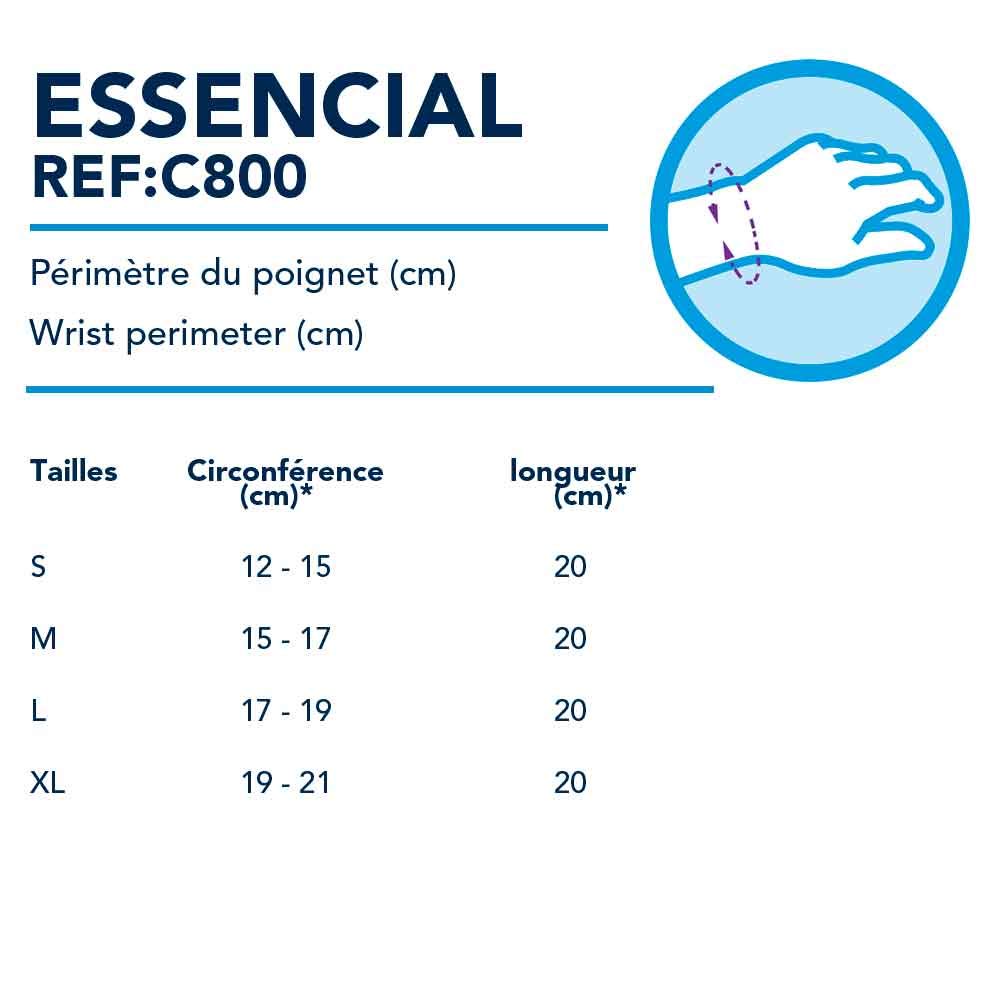 PRIM S.A. Essencial - Tutore da polso destro con pollice/palma 20 cm XL