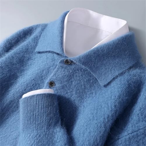 Dcvmvmn Men's Cashmere Large Size Sweater Winter Solid Casual Knitted Pullover Long Sleeve Warm Sweater Brown2