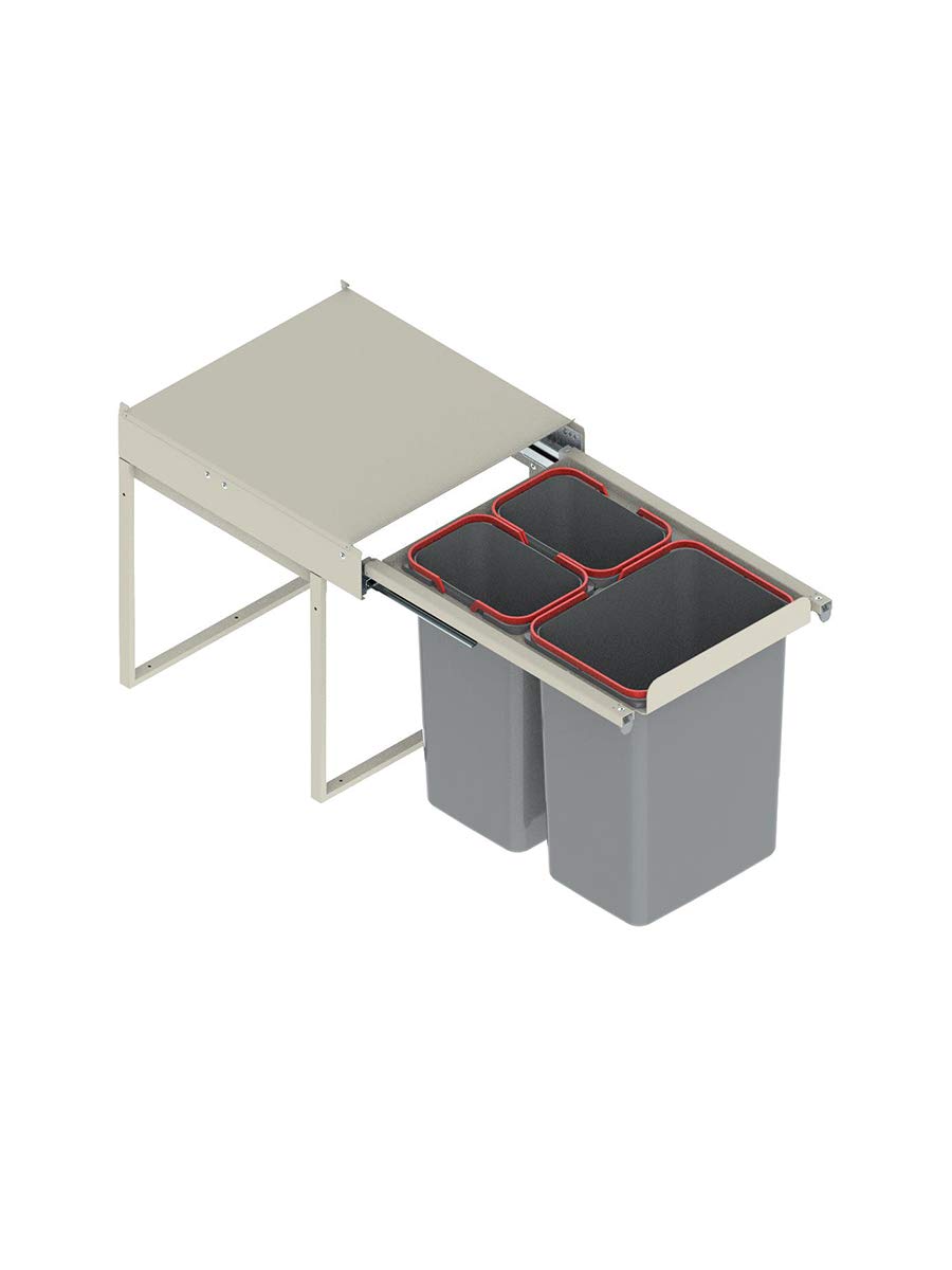 RECYCLE BIN PULL OUT KITCHEN WASTE BIN 450MM - 40 LTR (JC606-3)