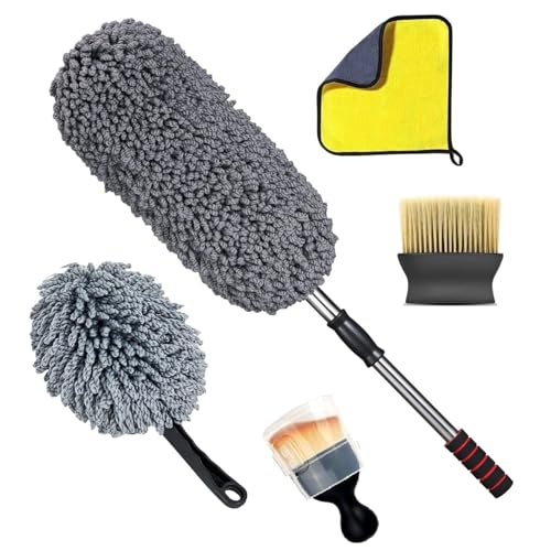 KSP HOME 5 PCs Microfiber Car Duster with Long Handle Car Cleaning Brush Exteriror and Interiror Car Cleaning Cloth Car Ac Vent Cleaner Brush for Car, Motorbike, SUVs Car Cleaning Kit KSP HOME 5 PCs Microfiber Car Duster with Long Handle Car Cleaning Brush Exteriror and Interiror Car Cleaning Cloth Car Ac Vent Cleaner Brush for Car, Motorbike, SUVs Car Cleaning Kit