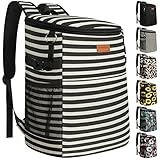 Mochila térmica para acampamento com 30 latas, bolsa térmica térmica à prova de vazamento, à prova de vazamento, à prova d'água, almoço, piquenique, praia, viagem, trabalho, viagem, bebida, cerveja