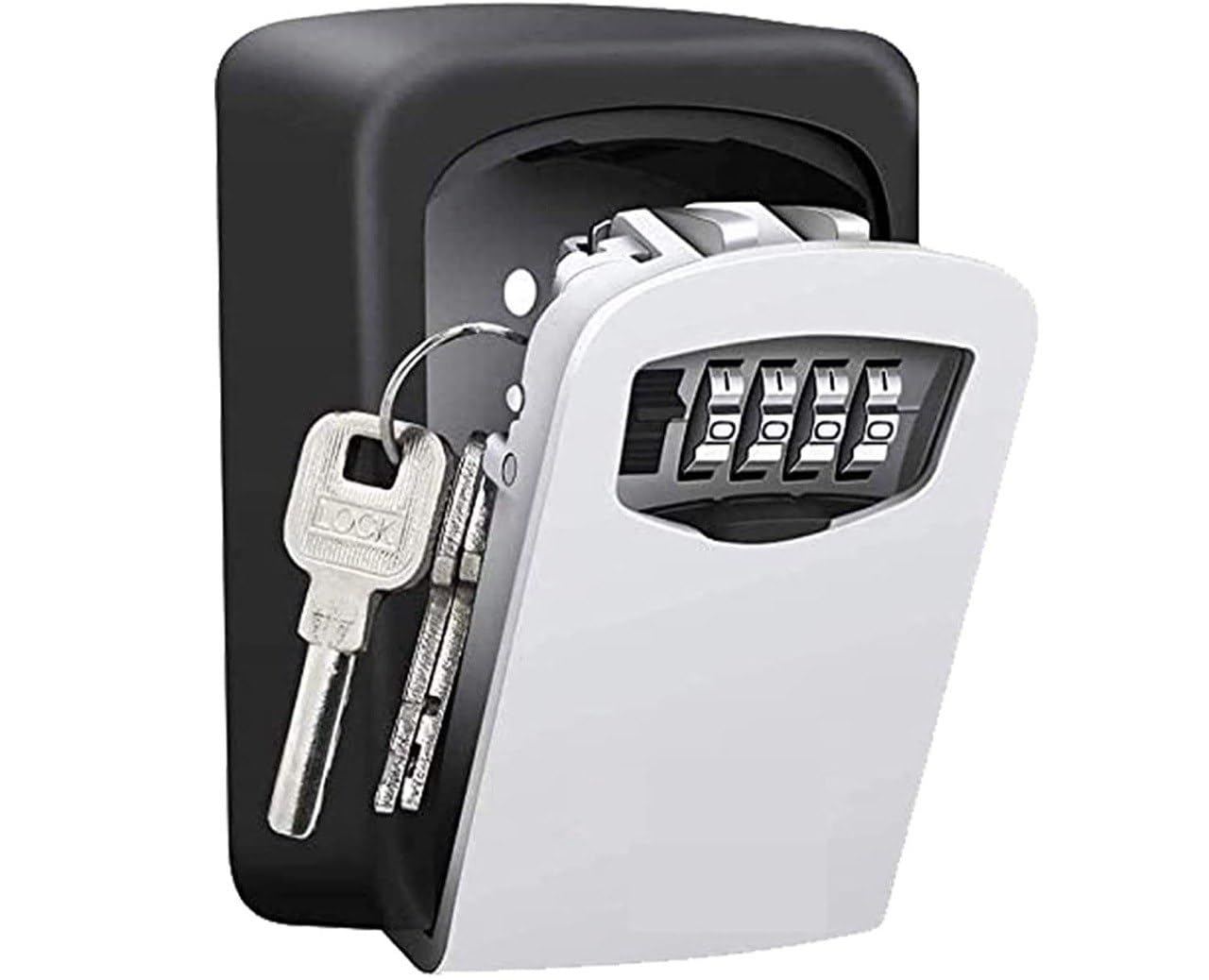 home brilliant Key Lock Box Wall Mounted, 4 Digit Combination Lockbox for Outside, House Key Safe Security Storage Lock Box for Indoor, Outdoor, Garage, Garden, Store-picture-10