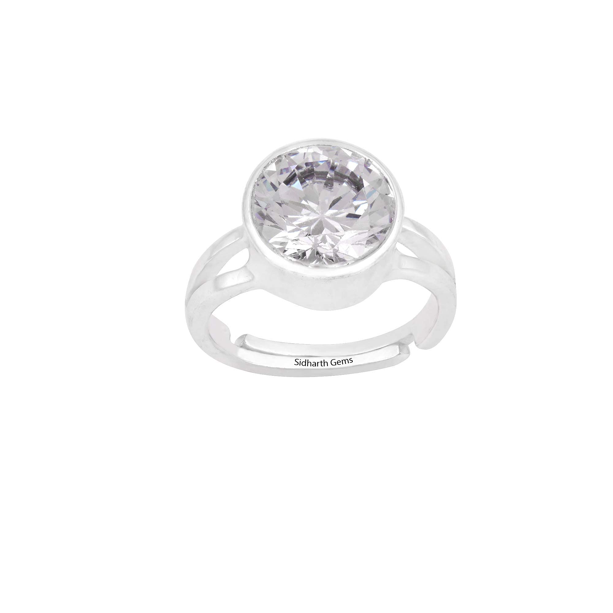 Anuj Sales 9.25 Ratti 8.50 Carat Natural Quality Rashi Ratna Astrological White Zircon Stone Silver Adjustable Ring for Men and Women (B08PZDDKY4) Amazon Price History, Amazon Price Tracker
