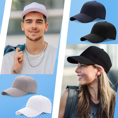 ViEinkaufen 4 Pack Baseball Caps Mens Cotton Men's Hats & Caps with Adjustable Buckle for Men Running,Gym,Office and Outdoor - Image 6