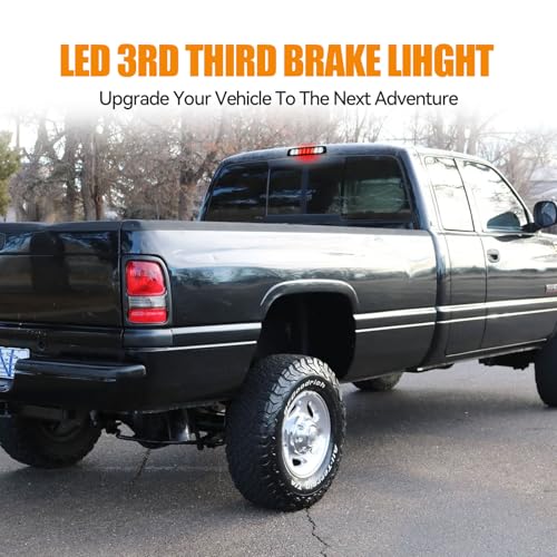 Image of Third 3rd Brake Light LED for 1994-2001 Dodge Ram 1500 /2500 /3500, High Mount Rear Brake Lights Assembly, Waterproof Center Cab Cargo Lamp Stop Light (Smoke)