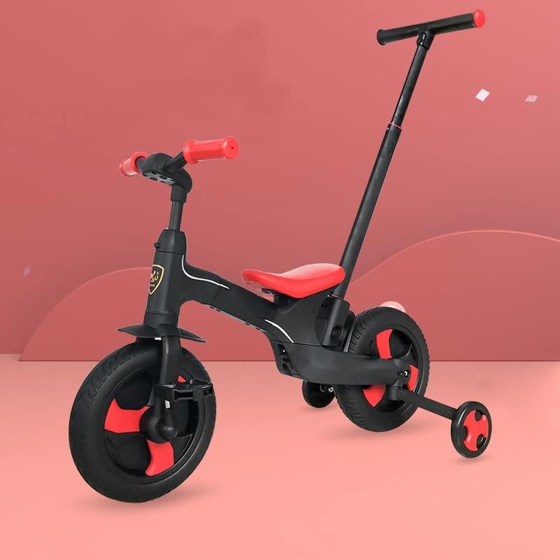 Boys and Girls Balanced Bicycle Walker Kids Stroller Tricycle for 1.5-6 Year Olds Adjustable Seat and Handle for Toddler Baby Newborn (Color : A, Size : D Full Set)