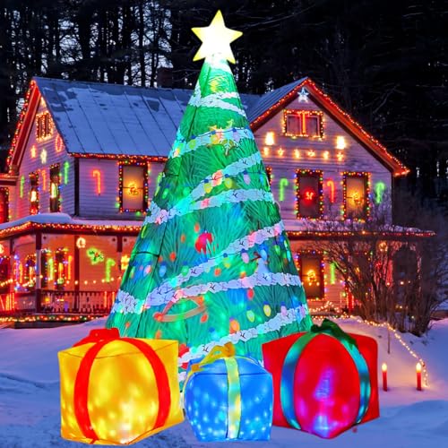 Aufblasbarer Weihnachtsbaum mit Geschenkboxen – 2,1 m