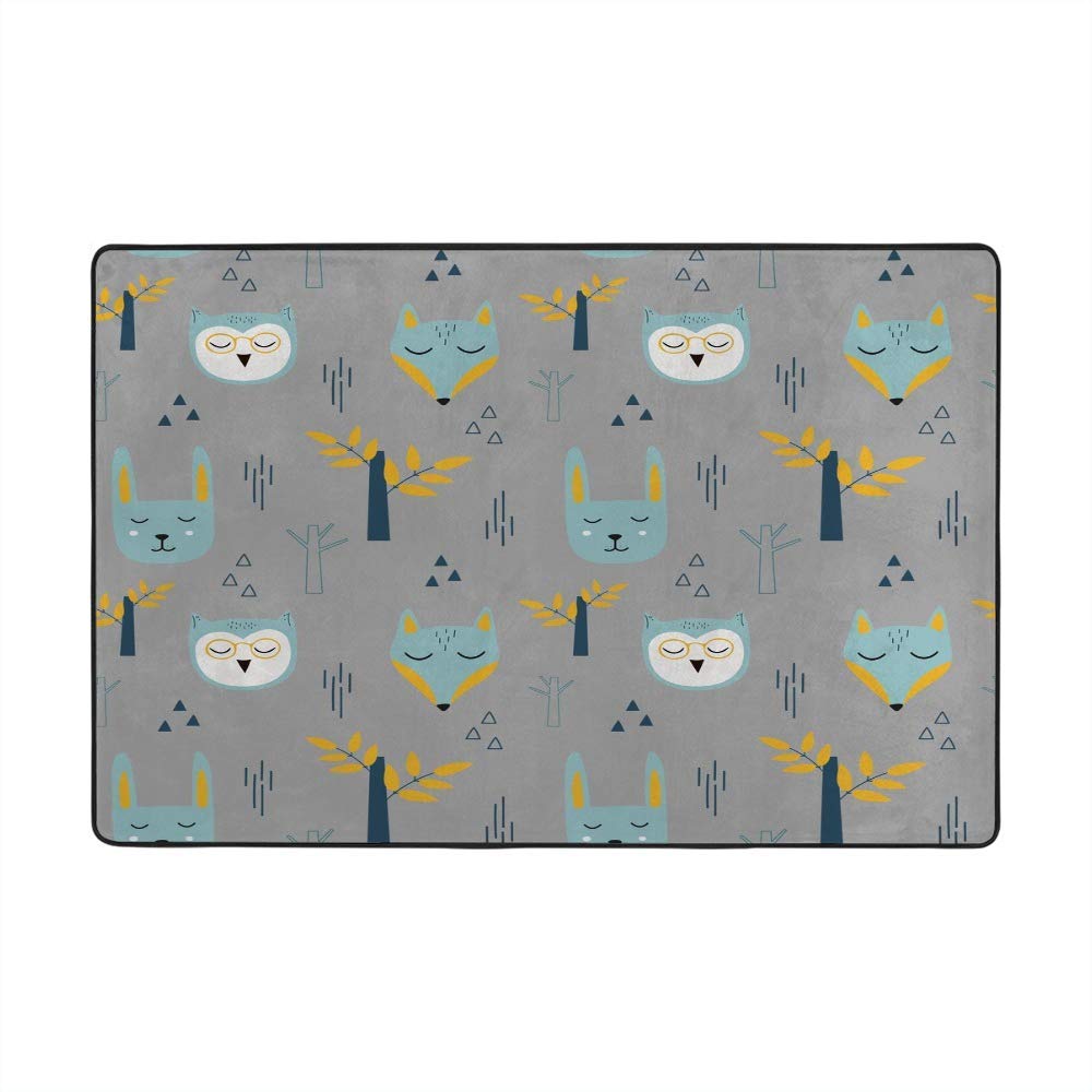 Grand tapis de sol pour chambre et cuisine motif forêt