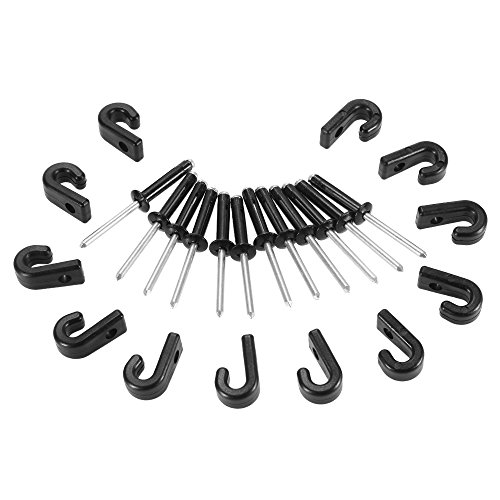 Gancho, Andoer 12 PCS J Hooks Ganchos de amarração Ganchos elásticos com 12 rebites para acessórios