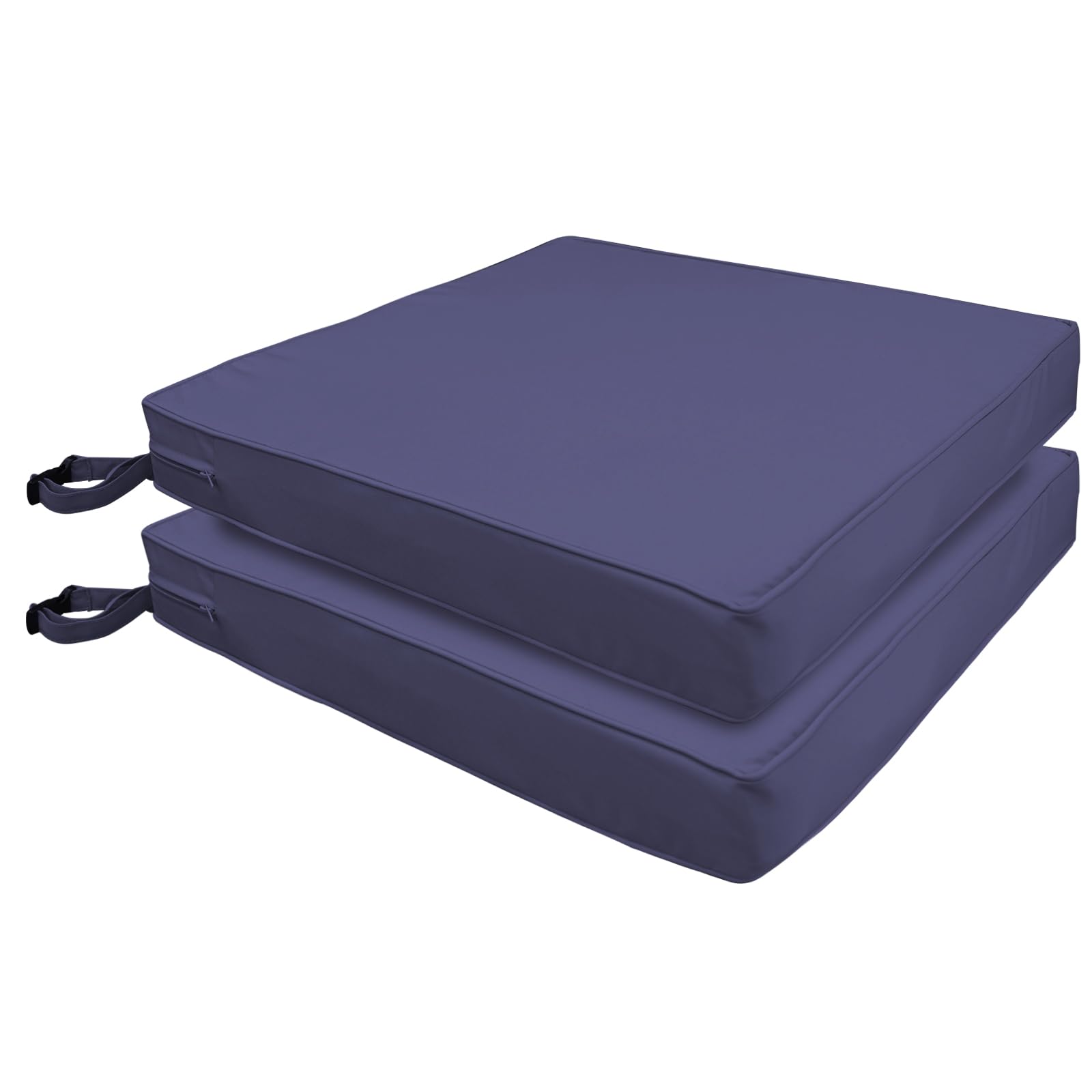 Metliv Patio Chair Cushions 22" x 22" x 3", Waterproof Outdoor Seat Cushions for Patio Furniture, Square Chair Pads with Adjustable Straps for Garden