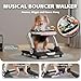 Baby Walker,4-Gear Height Adjustable Baby Walker with Wheels,5 in 1 Baby Activity Center,Music and Lights Bouncer Walker for Baby Boy 6-18 Months,Adjustable Speed Baby Push Walker