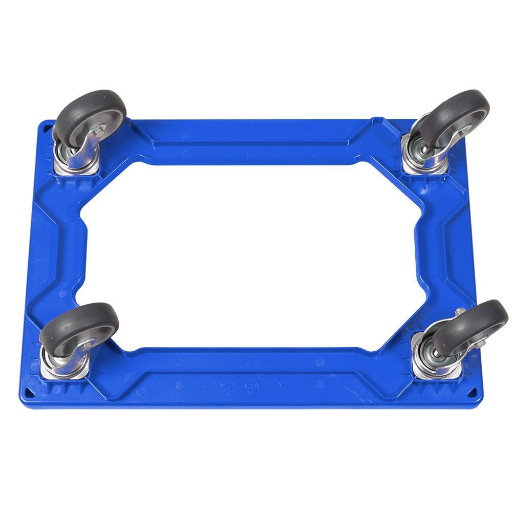 BRB Transportroller für Behälter 60x40 cm, offen, 4 Lenkrollen, 250 kg Tragkraft (blau)