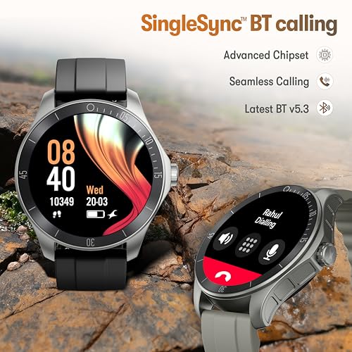 Image of Fastrack Rogue Rugged Smartwatch with 1.38 inch UltraVU HD Display|SingleSync BT Calling|Functional Crown|100+ Sports Modes|AI Coach|Auto Sport Recognition|AI Voice Assistant|24x7 Health Suite|IP68