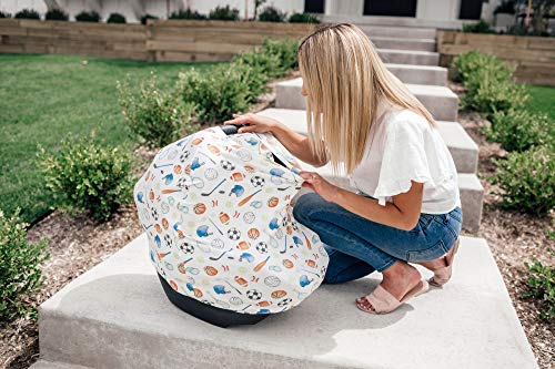 Image of Copper Pearl Nursing Cover for Breastfeeding - Multi-Use Baby Car Seat Canopy, Stroller Shade & Breast Feeding Wrap for Women, Stretchy Breathable Carseat Shawl for Boy or Girl, Varsity