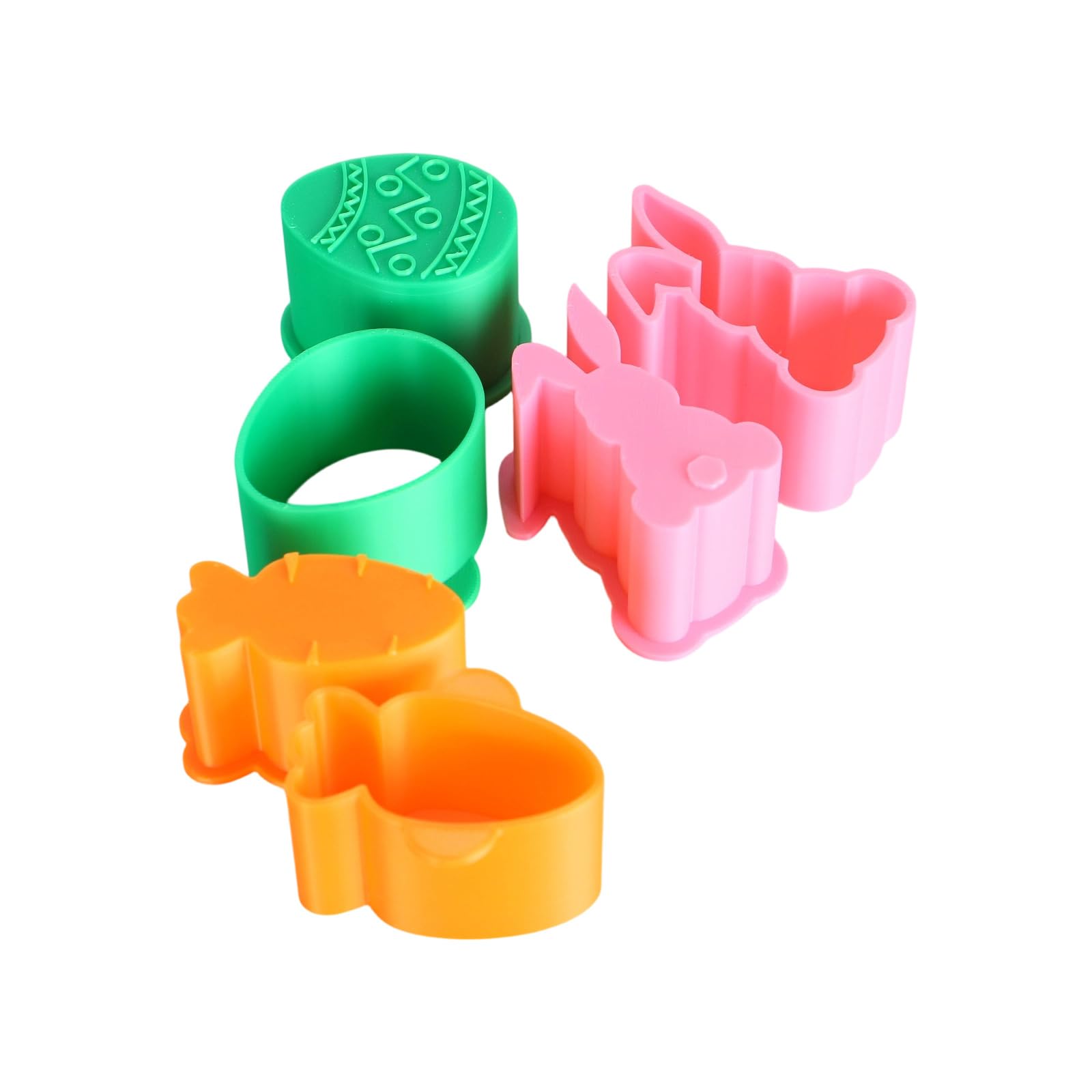 APGLSXY Food Grade Safe Easter Cookie Molds with Rabbits Carrot and Eggs Shape for Baking Rice Ball and Chocolate Mold Dishwasher Safe Easter Baking Maker