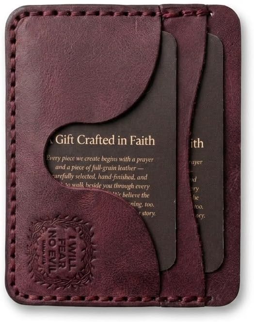 God Is Love Small Leather Card Holder Wallet, Christian Gifts for Men and Women, Full Grain Cowhide, Jordan Brown
