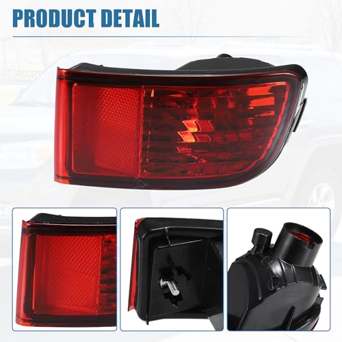 Image of uxcell Rear Right Side Bumper Reflector Light Lamp for Toyota 4Runner 2003-2005 Red