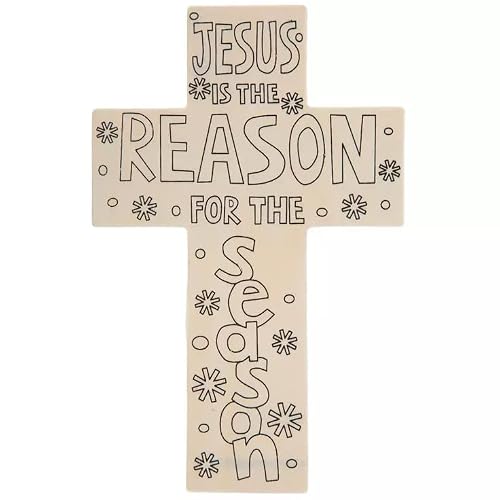 Jesus is the Reason for The Season Color Your Own Wood Christmas Crosses