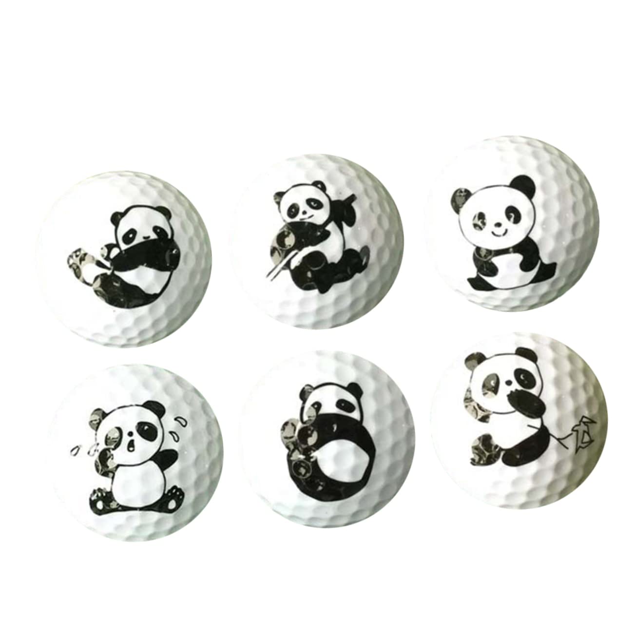 BESPORTBLE Golf 6 Pack Panda Practice Training Balls Attractive Cartoon Design Safe for Home Use