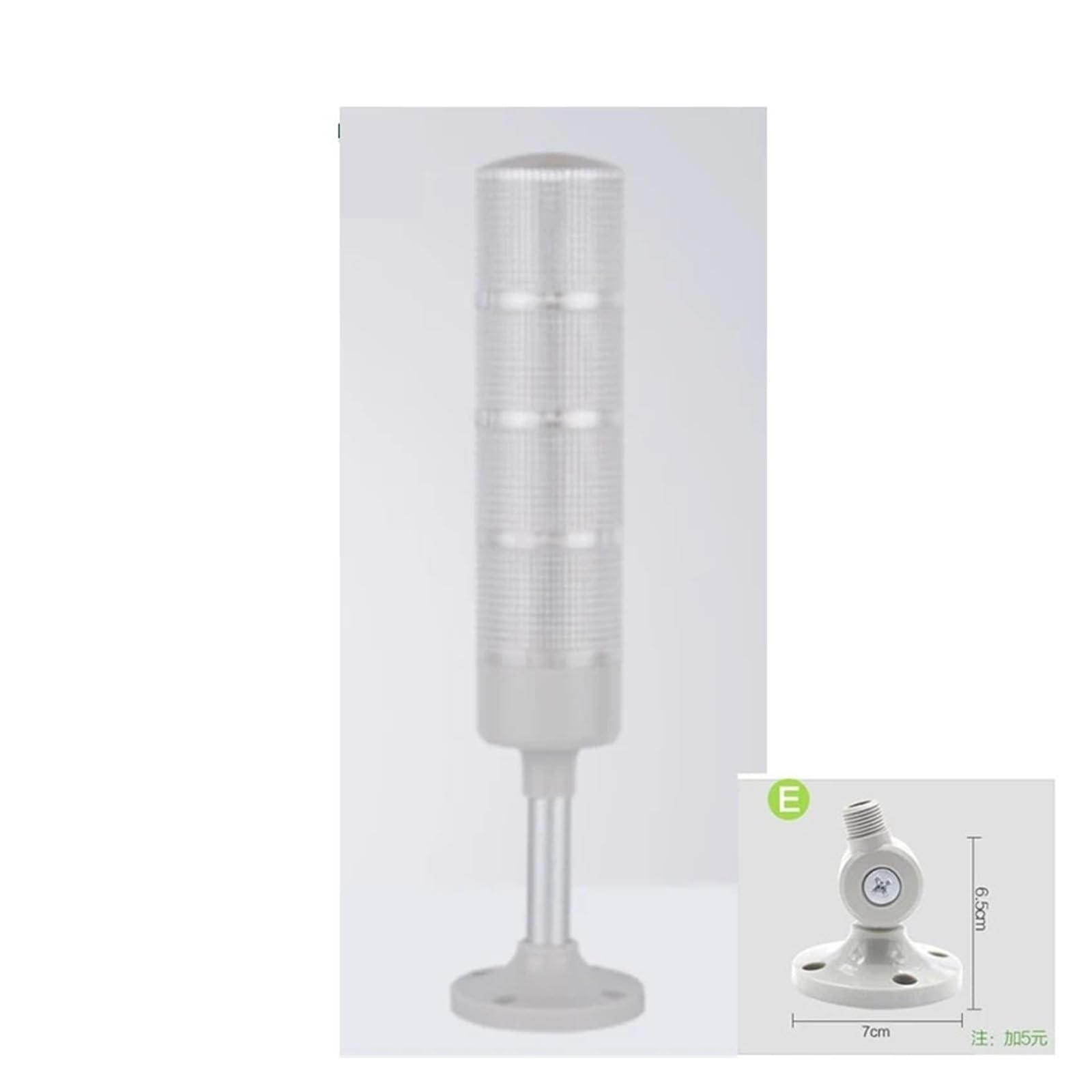 Luz Industrial de Torre Señal Luz de Torre de señal de Cuatro Capas, 12 V, 24 V, 220 V, con Destellos y Brillo Constante, Ajustable, Blanca y Transparente.(24V)
