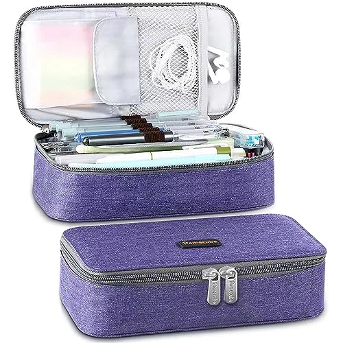 Homecube Big Capacity Pencil Case Oxford Cloth Bag Storage Pouch Marker Pen Pencil Cute Stationery Organizer Bag Holder with Zipper for Middle High School & Office Boy Girl Teen