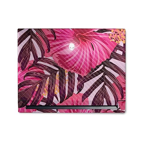 Image of MightySkins Carbon Fiber Skin Compatible With Alienware M18 R1 (2023) Full Wrap Kit - Tropical Pink | Protective, Durable Textured Carbon Fiber Finish | Easy To Apply & Change Styles | Made in the USA
