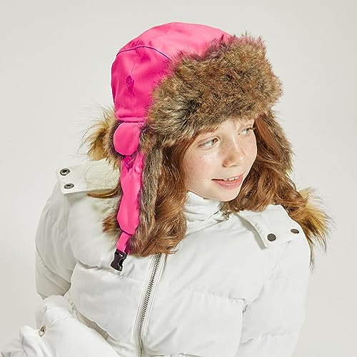 Image of Faux Fur Safety Reflective Aviator Trapper Hat Snow Ski Trooper Winter Cap
