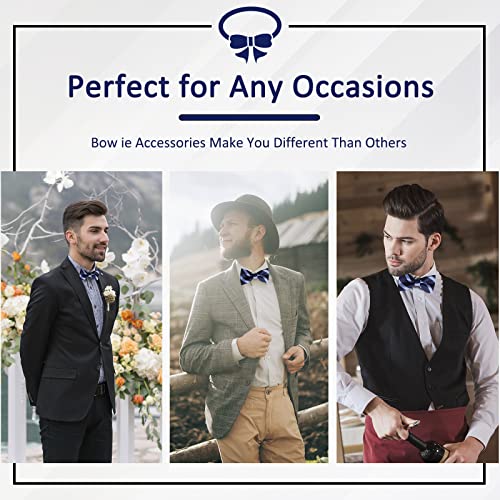 Mantieqingway Bow Ties For Boys/Mens, 2 Pcs/4Pcs Pre-Tied Bow Tie Set Adjustable Neck Band Bowties For Weddings, Parties (02-4Pcs) #TOP2
