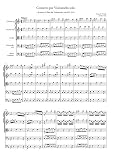 Violonchelo solo, 2 violín, viola y basso continuo