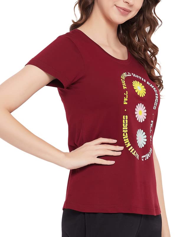 Image of Clovia Women's Cotton Graphic Print Classic Fit Top