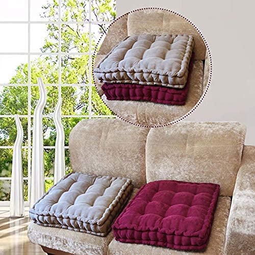 Verpert Floor Pillow 25X25 Inch, Square Meditation Cushion Floor Seating For Adults, Oversized Tufted Seat Cushion Reading Nook For Kids, Yoga Meditation Pillow For Sitting On Floor-Gray #TOP2