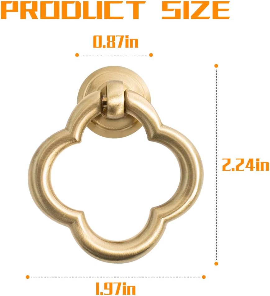 Gold Cabinet Knobs Zinc Alloy Drawers Knobs 1.97 inch (50mm) Kitchen Cabinet Door Knobs (2, Gold)
