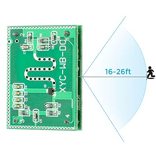 WHDTS Microwave Radar Detector Sensor Module 2.25GHz 16-26ft Detection Range Smart Motion Sensor
