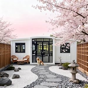 20FT Prefab Tiny Home for Sale Modern Modular Home Expandable Container House with 2 Bedrooms 1 Bathroom Customizable Prefabricated Tiny House for Living Office or Remote Areas