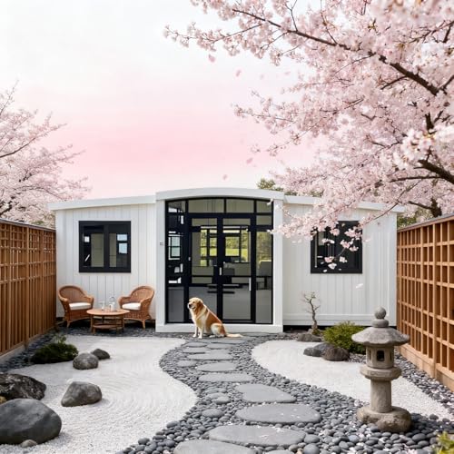 20FT Prefab Tiny Home for Sale Modern Modular Home Expandable Container House with 2 Bedrooms 1 Bathroom Customizable Prefabricated Tiny House for Living Office or Remote Areas